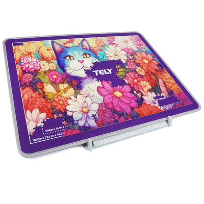 TELY Foldable Jigsaw Puzzle Board - Sturdy Hard Felt, Anti-Slip Surface, Portable & Lightweight, Fits Up to 1000 Pieces, Puzzle Mat for Table, Lap, or Puzzle Stand Use