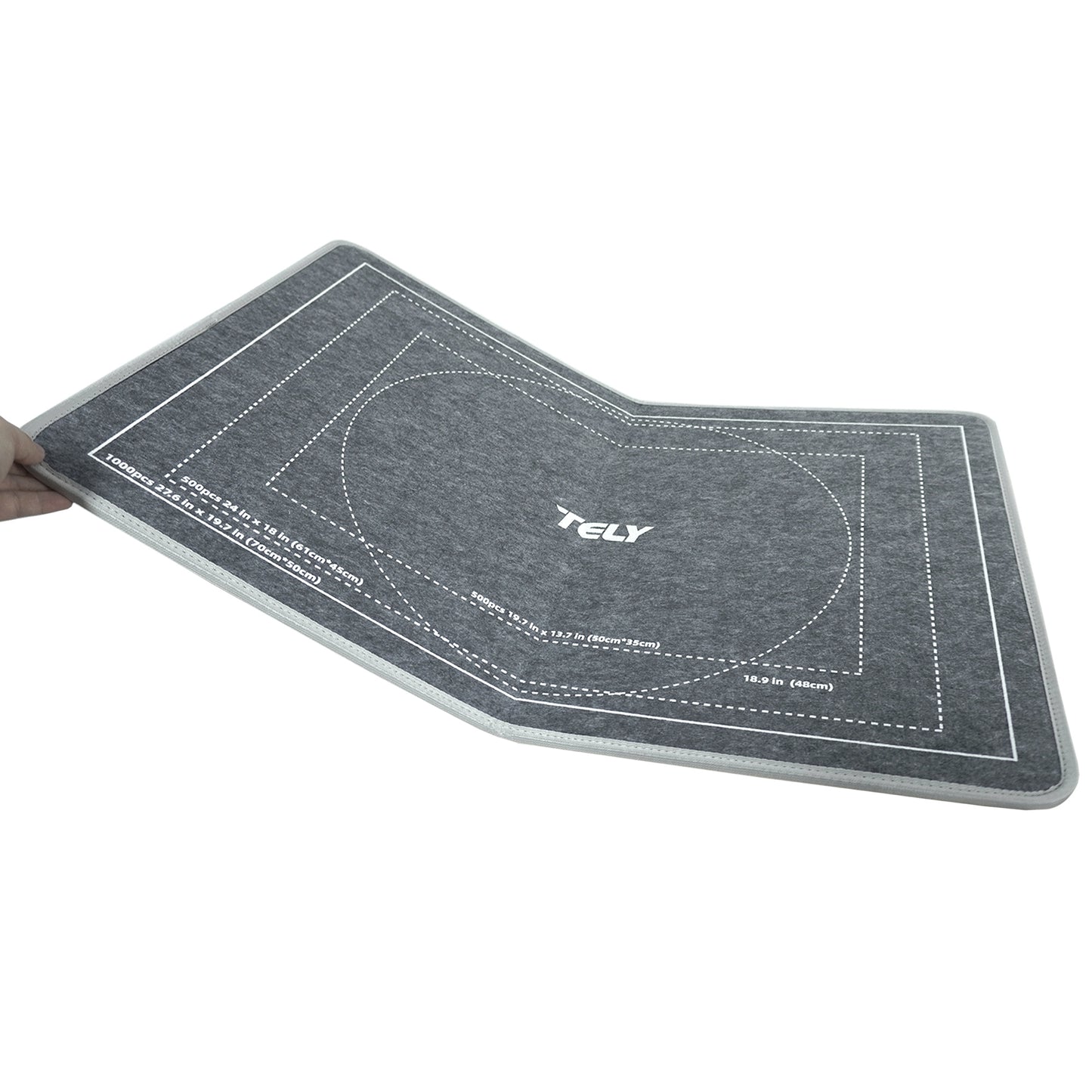 TELY Faltbares Puzzle-Brett – robuste, harte Filzplatte, rutschfeste Oberfläche, tragbar & leicht, für bis zu 1000 Teile, Puzzle-Unterlage für Tisch, Schoß oder Puzzle-Ständer